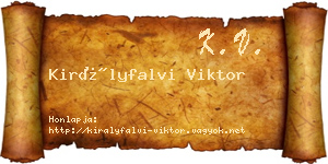 Királyfalvi Viktor névjegykártya